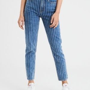 American Eagle Stripped Mom Jeans